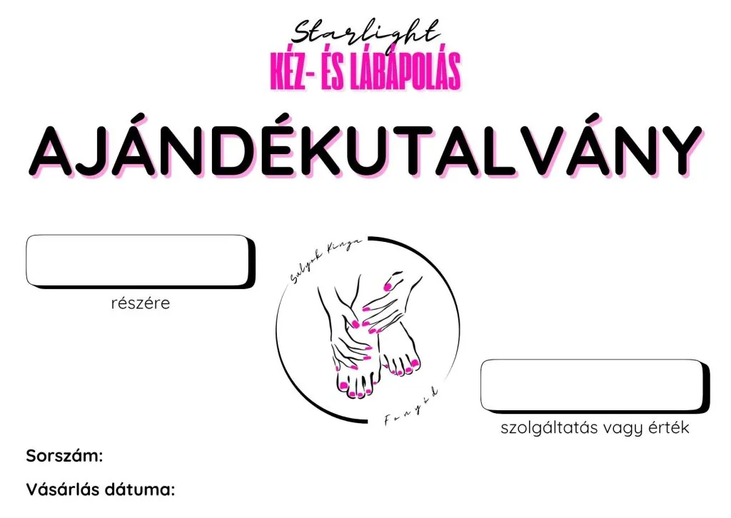 Starlight kéz- és lábápolás ajándékutalvány